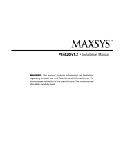 Maxsys PC4820 Installation Manual