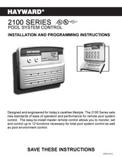 Hayward PSC2109 Installation And Programming Instructions