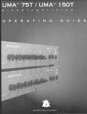 Peavey ARCHITECTURAL ACOUSTICS UMA 150T Operating Manual