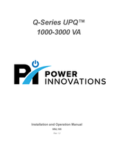 Power Innovations UPQ Q-1500 VA Installation And Operation Manual