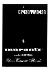 Marantz pmd430 Instruction Manual
