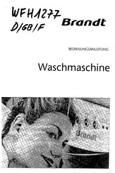 Brandt WFH1277 Instructions For Use Manual