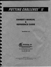 GL PUTTING CHALLENGE II Owner's Manual