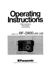 Panasonic RF-2900 Operating Instructions Manual