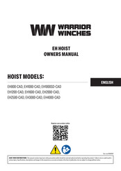 Warrior Winches EH1000SD-CAD Owner's Manual