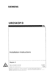 Siemens UROSKOP D Installation Instructions Manual