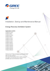 Gree FHBQG-D3.5B-K Installation, Start-Up And Maintenance Manual
