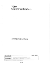 Schlumberger Solartron 7060 Maintenance Manual