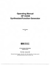 HP 3325B Operating Manual