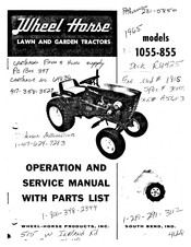 Wheel Horse 1055-855 Operation And Service Manual With Parts List