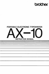 Brother AX-10 Instruction Manual