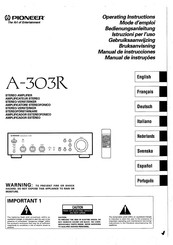 Pioneer A-303R Operating Instructions Manual