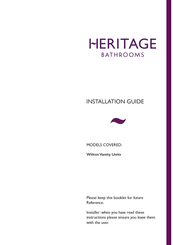 Heritage Bathrooms Wilton WL120GRWM Installation Manual
