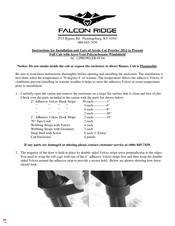 FALCON RIDGE AC-12PROWLER-FC04 Instructions For Installation And Care