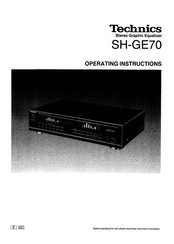 Technics SH-GE70 Operating Instructions Manual
