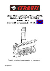 Cerruti BASIC HY L1400 SX User And Maintenance Manual