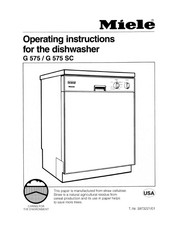 Miele G575 Operating Instructions Manual
