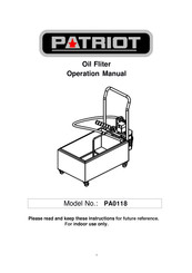 Patriot PA0118 Operation Manual