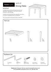 Homestyles 5675-37 Assembly Instructions Manual