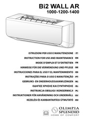 Olimpia splendid Bi2 WALL AR 1000 Instructions For Use And Maintenance Manual