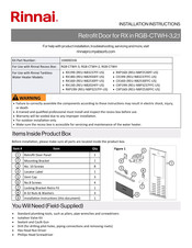 Rinnai 104000336 Installation Instructions Manual