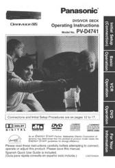 Panasonic Omnivision PV-D4741 Operating Instructions Manual