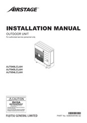 Fujitsu Airstage AJT045LCLAH Installation Manual