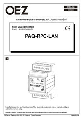 OEZ PAQ-RPC-LAN Instructions For Use Manual
