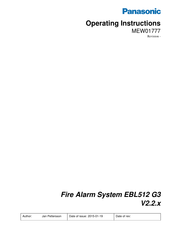 Panasonic MEW01777 Operating Instructions Manual