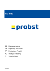 probst RG-20/80 Operating Instructions Manual