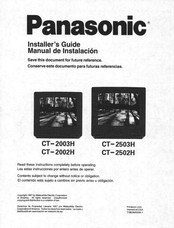 Panasonic CT- 2003H Installer's Manual
