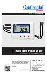 National Refrigeration Products Continental Remote Temperature Logger Operation Manual