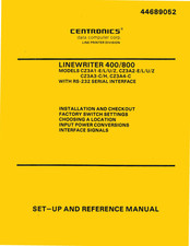 Centronics LINEWRITER 800 Setup Manual
