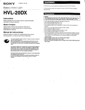 Sony HVL-20DX Instructions Manual
