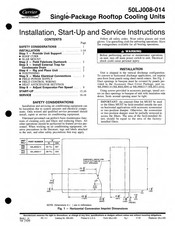 Carrier 50LJ012 Installation, Start-Up And Service Instructions Manual