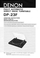 Denon DP-23F Operating Instructions Manual