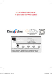 Kingfisher Bodner 5059340161747 Manual