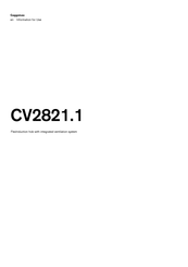 Gaggenau CV2821 1 Series Instructions For Use Manual