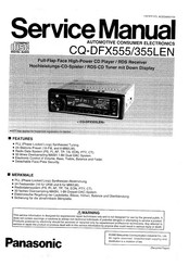Panasonic CQ-DFX355LEN Service Manual