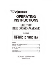 Zojirushi NS-RNC18A Operating Instructions Manual
