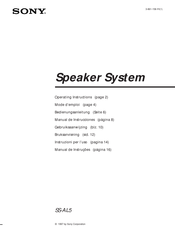 Sony SS-AL5 Operating Instructions Manual