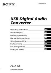 Sony PCLK-U5 Operating Instructions Manual