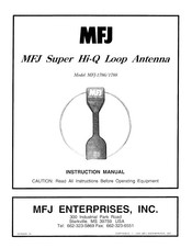 MFJ Enterprises Super Hi-Q Loop MFJ-1788 Instruction Manual