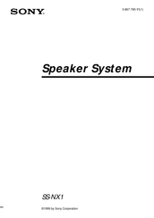 Sony SS-NX1 Manual