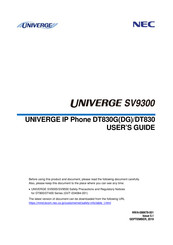 NEC UNIVERGE DT830 User Manual