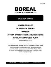 Boreal HUMPBACK WW500E Operation Manual