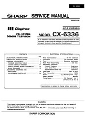 Sharp Linytron CX-6336 Service Manual
