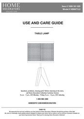 Home Decorators Collection HD6471L2 Use And Care Manual