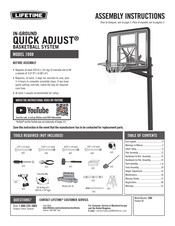 Lifetime IN-GROUND QUICK ADJUST 1008 Assembly Instructions Manual