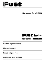 FUST Novamatic EK 1271N-IB Operating Instructions Manual